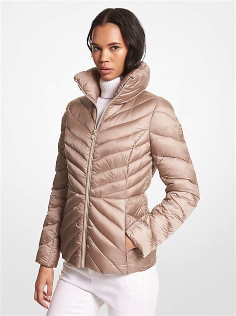 michael michael kors hillsboro packable down jacket|Michael Kors packable nylon anorak.